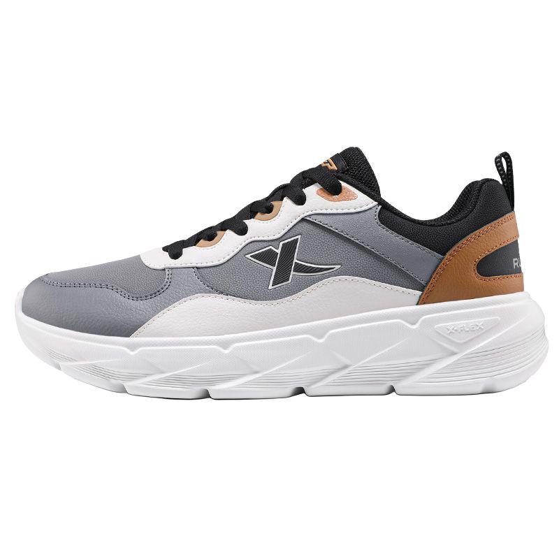 Xtep Fashionable Versatile Comfortable Low-Top Casual Running Shoes Men sneakers Smoke-Gray Yellow Brown 875319110057-1 42