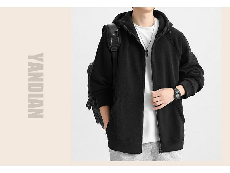 Plus Size Men's Winter Sherpa Fleece Hoodie Cardigan 2025 - Heavyweight Trendy Top