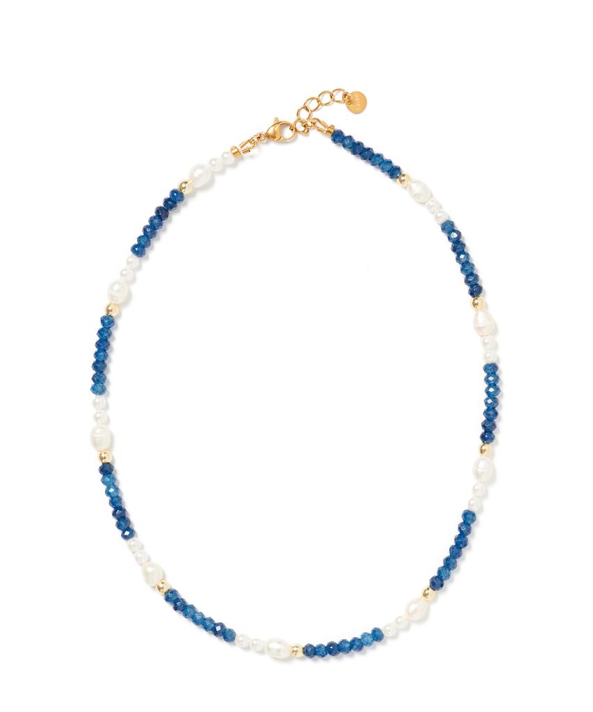 Polalita Blue And Pearl Bead Necklace (Plt-Nl-007_Na)