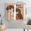 2pcs,2D plane printing Contemporary Curtains Cute Couple Hug Durable Polyester (without rod) Gifts Ldeal for Living Room and