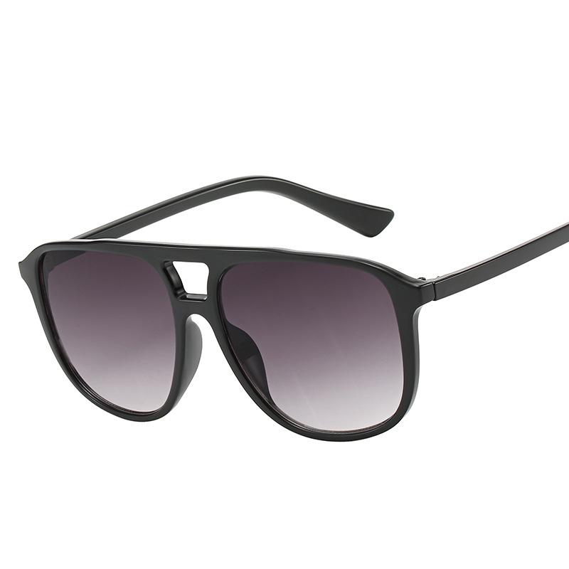 2019 Sunglasses Men, Trendy Double Beam Square Sunglasses, Street Shooting Gradual Change Glasses