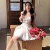 Dating Wear Pure White Moonlight Suspender Dress Small Man Huge Good-looking Sweet Temperament Waist Skirt