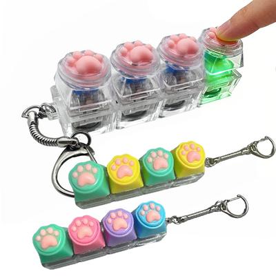 LED Siliconen Zachte Kattenklauw Sleutelhanger Sleutelring Hanger Mobiele Telefoon Rugzak Hanger Bureau Accessoires Decompressie Knijpgereedschap