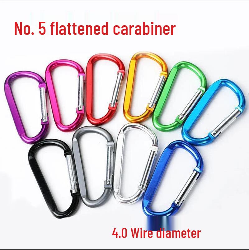 High-Quality Size 5 D-Shaped Aluminum Alloy Carabiner for Outdoor Use, Quick Link, Keychain.