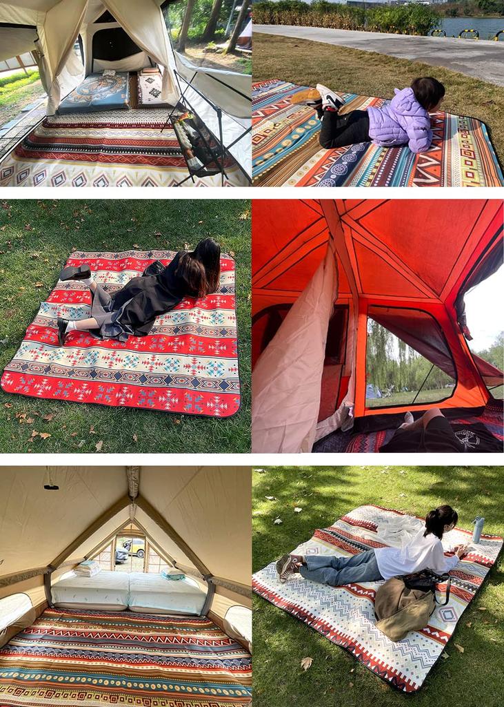 Ieeform Insulated Waterproof Leisure Sheet Thick Picnic Sheet Aluminum Sheet Lightweight Folding (200x200cm, Multi)