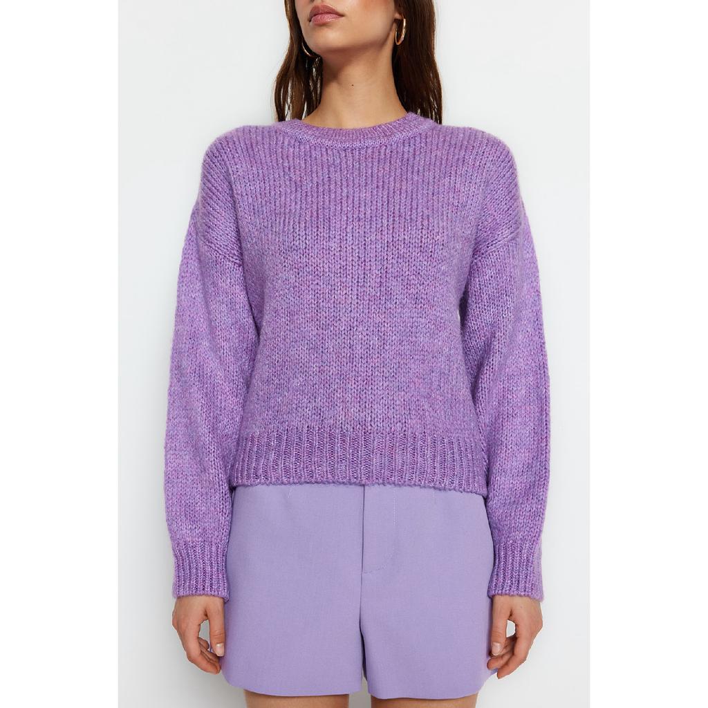 Ecru Wide Fit Weicher, strukturierter Basic-Strickpullover Twoaw23kz00185