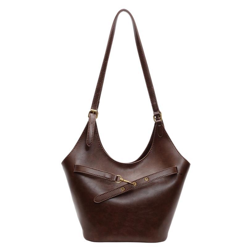 Premium sense large capacity bucket bag retro commuter tote bag 2025 new versatile single shoulder underarm women's bag