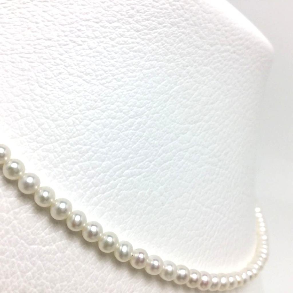 Isowa Pearl (Ise-Shima pearl specialty store) Freshwater pearl necklace 3.5-4.0mm White Silver Adjustable 70119