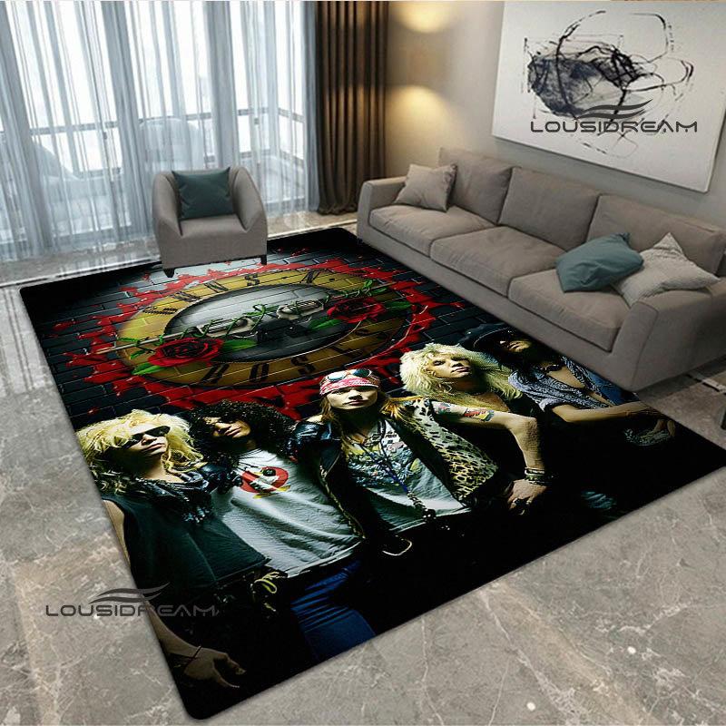 Guns n'roses band retro print carpet fashion home decoration non -slip carpet photography propsmal area rug birthday gift