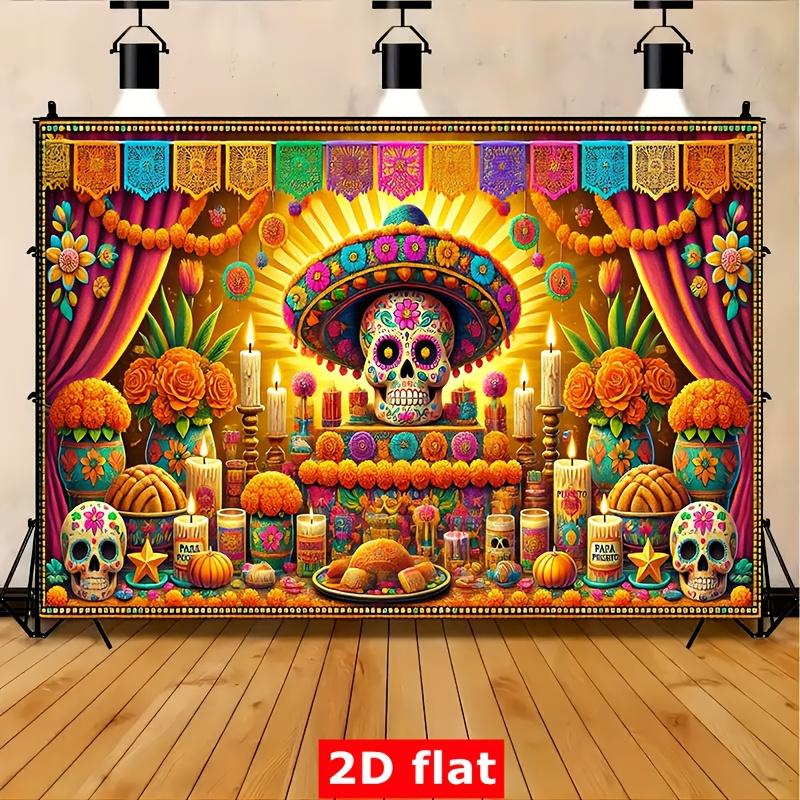 2D Flat Pattern 1 Piece Polyester Material for Halloween Altar Party Banner Suitable for Holiday Parties