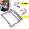 Magnifying Glass with LED Light Foldable Handle Design High Power Magnification Lightweight Handheld Magnifier Reading Aid for Elderly