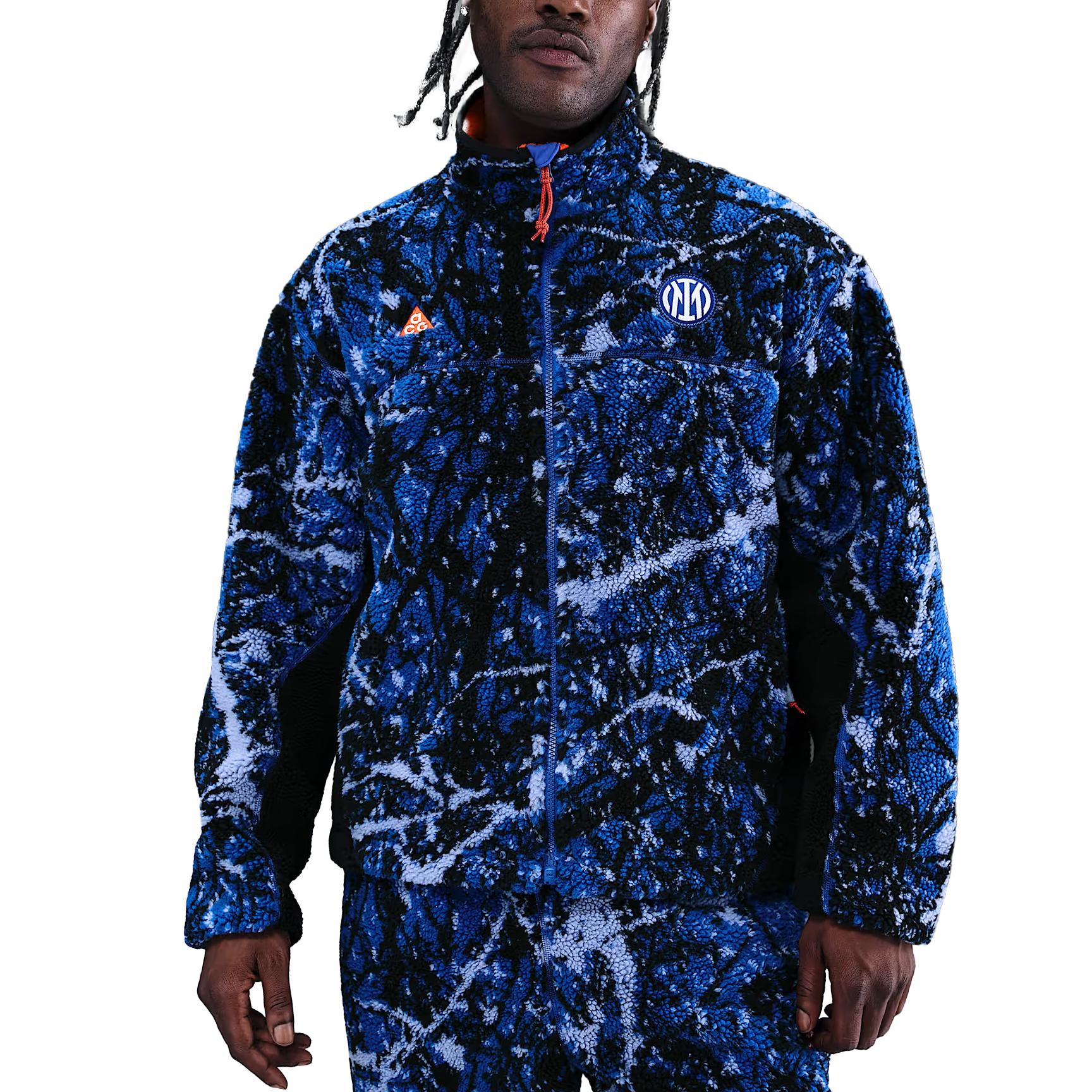 

Nike × Футбольный клуб «Интер Милан» x ACG Совместная термо-флисовая куртка Canwell Glacier с молнией, свободного кроя, утепленная, Adv IB3846-100 XL