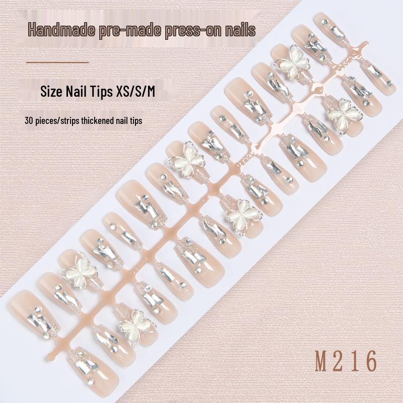 

30-Piece Handmade Cat Eye Crystal Butterfly Nail Art Patches - Trendy, Luxurious Style