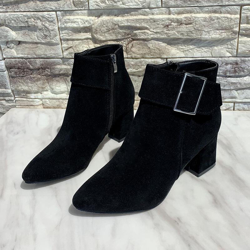 Casual Women Boots Versatile Comfort Shoes Autumn Pointed Ankle Boots Thick Heels Simple Fashion Winter Boot Retro Short Boot