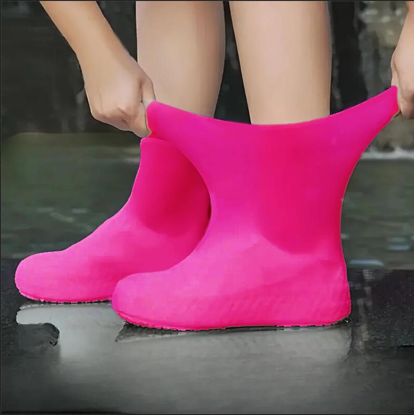 

1-4 Pair of Outdoor Rubber Rain Boots for Men and Women Summer Rainproof Shoes Silicone Waterproof Shoe Covers reusable Non Slip M 27cm 34 - 40 маджента