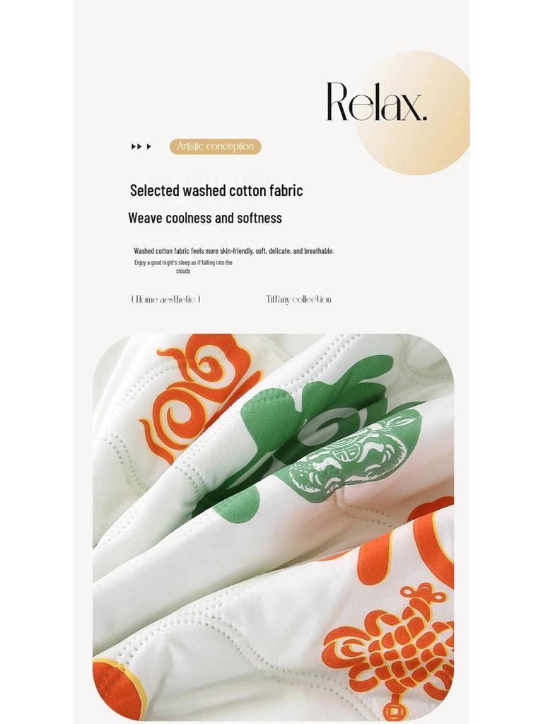 2026 Breathable Washed Cotton Summer Quilt - Comfortable & Close-fitting for Air Conditioned Rooms