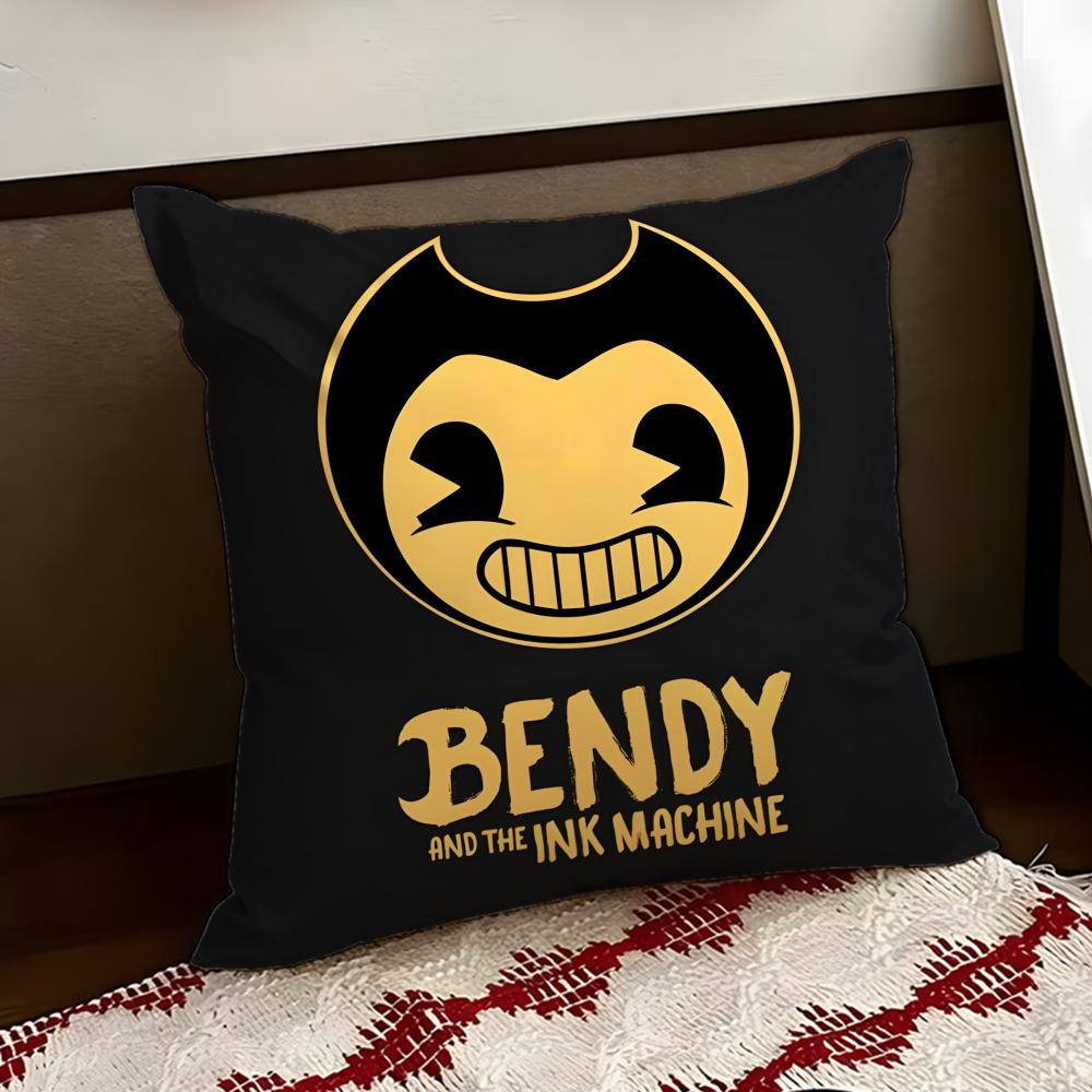 BBendy and Tthe Ink MMachine Cushion Cover Reversible Soft Durable Pillow Cover Home  Car MultiScene Use for Daily Comfort