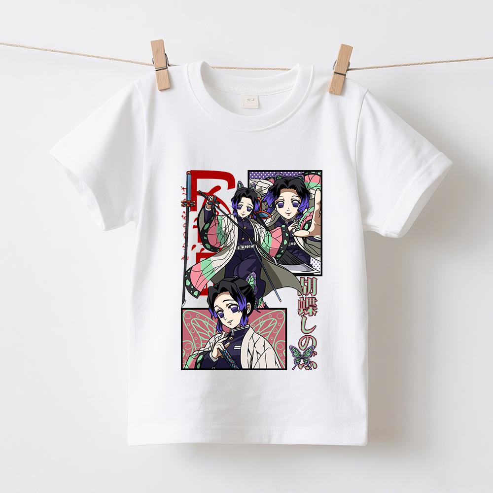 Demon Slayer Shinobi Anime Print Boys Girls Cotton Short Sleeve Kids T Shirt Summer Casual Soft Wear Top