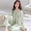 Cartoon Bear Spring and Autumn French Pajamas Female Cartoon Imitation Cotton Long-sleeved Trousers Cloud Cotton Casual Loungewear Set