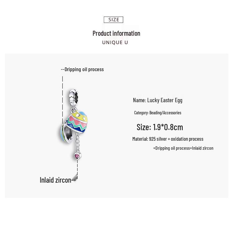 Yinziyun 2021 Ostern Herz Ei Anhänger DIY Perle SCC1753