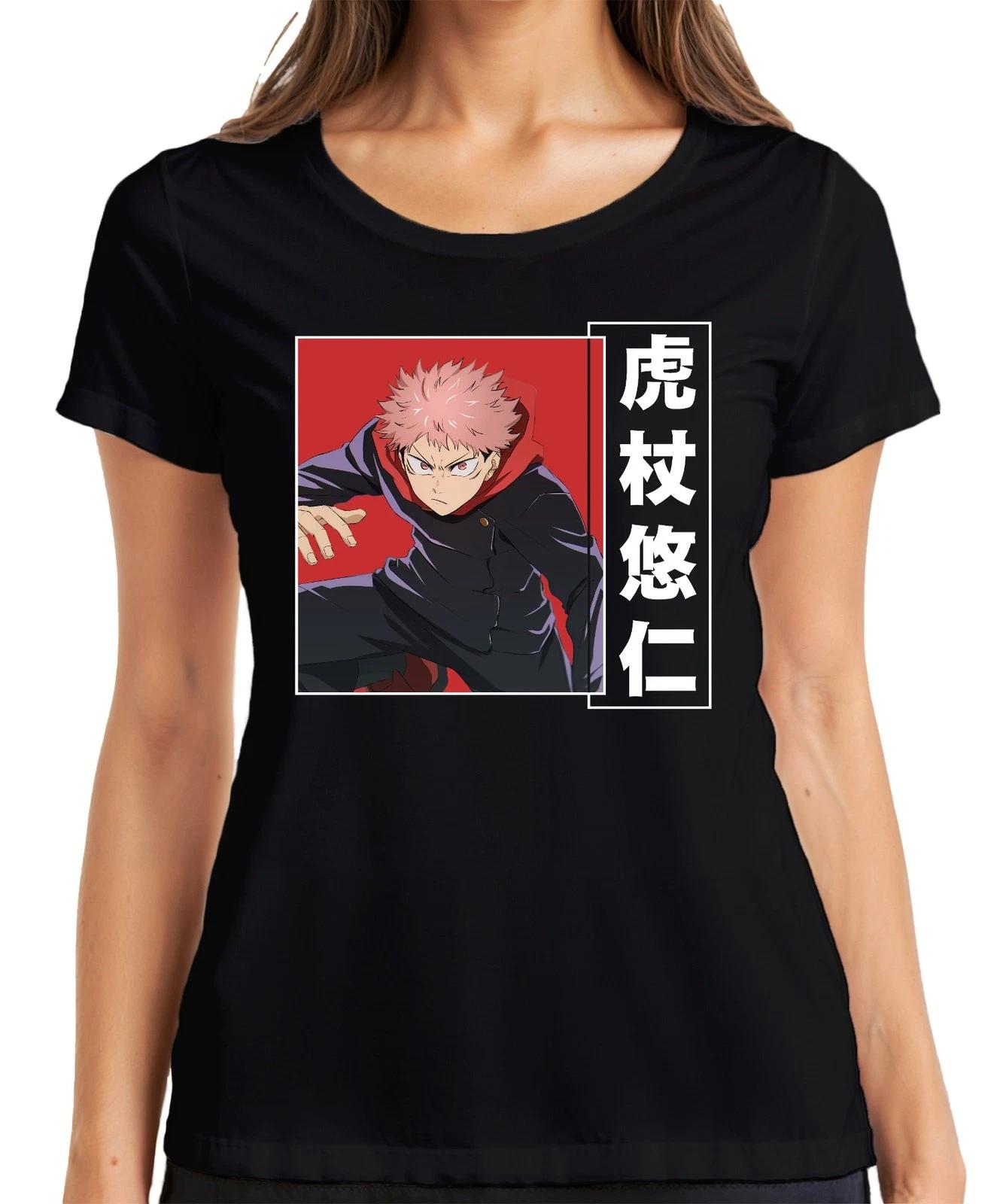 Jujutsu Kaisen Yuji Itadori Anime Manga Geschenk Fan Action Damen T-Shirt XXXL