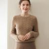 Light Luxury Cashmere Knit Sweater, Round Neck, Thickened, Loose Fit, Autumn/Winter.