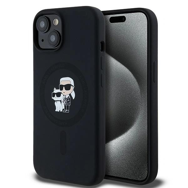 Karl Lagerfeld Klhmp15Sscmkcrhk Iphone 15 / 14 / 13 6.1 Czarny/Black Hardcase Silicone Karl & Choupette Magsafe