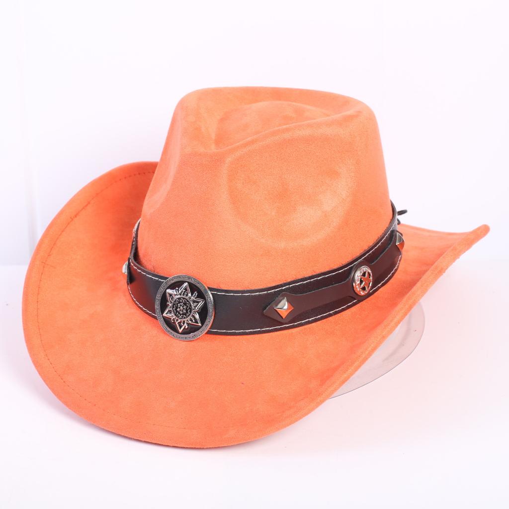 Popular European and American Classic Suede Western Cowboy Hat Men's and Women's Fashion LO Style Peach Heart Cowboy Hat