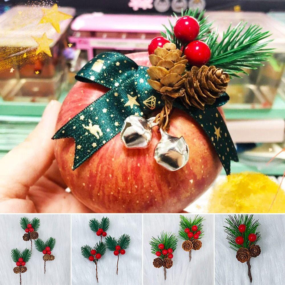 10PCS DIY Christmas Ornament Pine Cone Xmas Gift Box Decor Christmas Pine Cone  Party Supplies