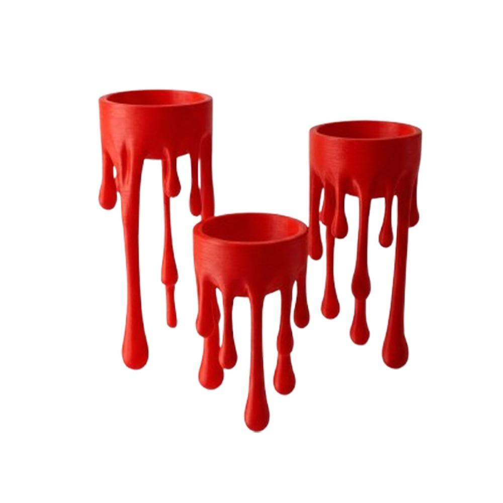 Vintage Style Drip Candle Stands 3D Printed Jewelry Storage Rack Display Stand  Christmas Decor красный