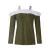 Women's Fashion Long Sleeve Strapless One Shoulder Colour Party Plush Neck Top