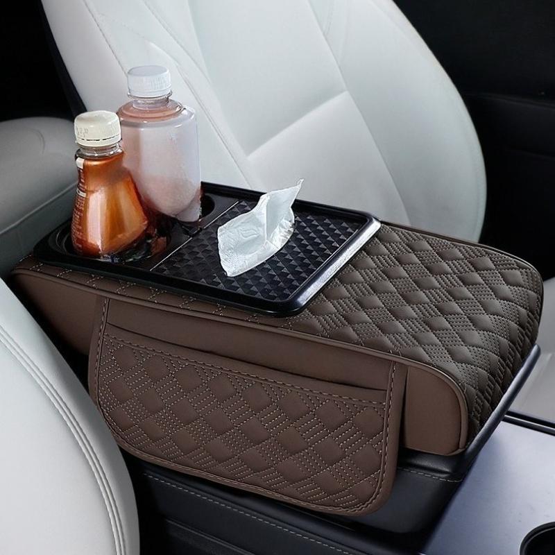 Car Armrest Cushion Cup Holde Car Interior Accessories Universal Auto Center Console Armrest Pillow Arm Rest Cover Memory Foam