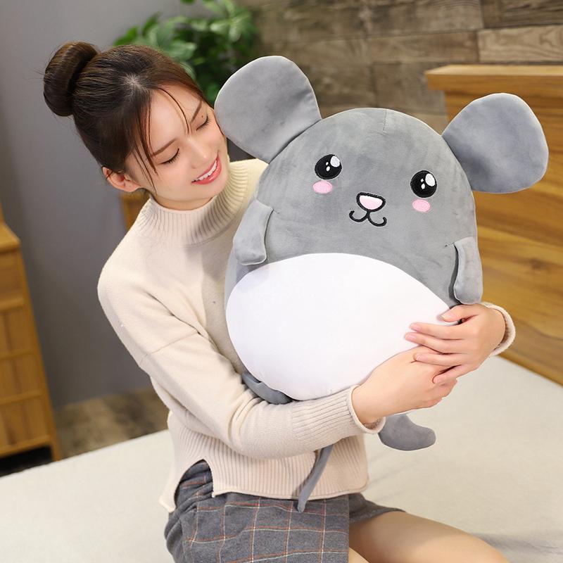 35cm-55CM Lovely Grey Rat Pillow Stuffed Animal Plush Toys For Girls Children Boys Toys Cute Mouse Dolls Birthday Gifts