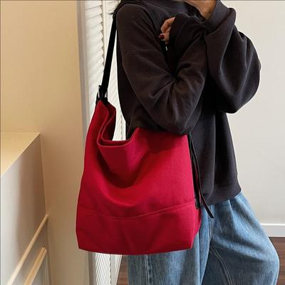 Mode Damen Eimerbeutel mit großem Fassungsvermögen Neue Canvas Lernkurs Pendeln Schulter Messenger Bag