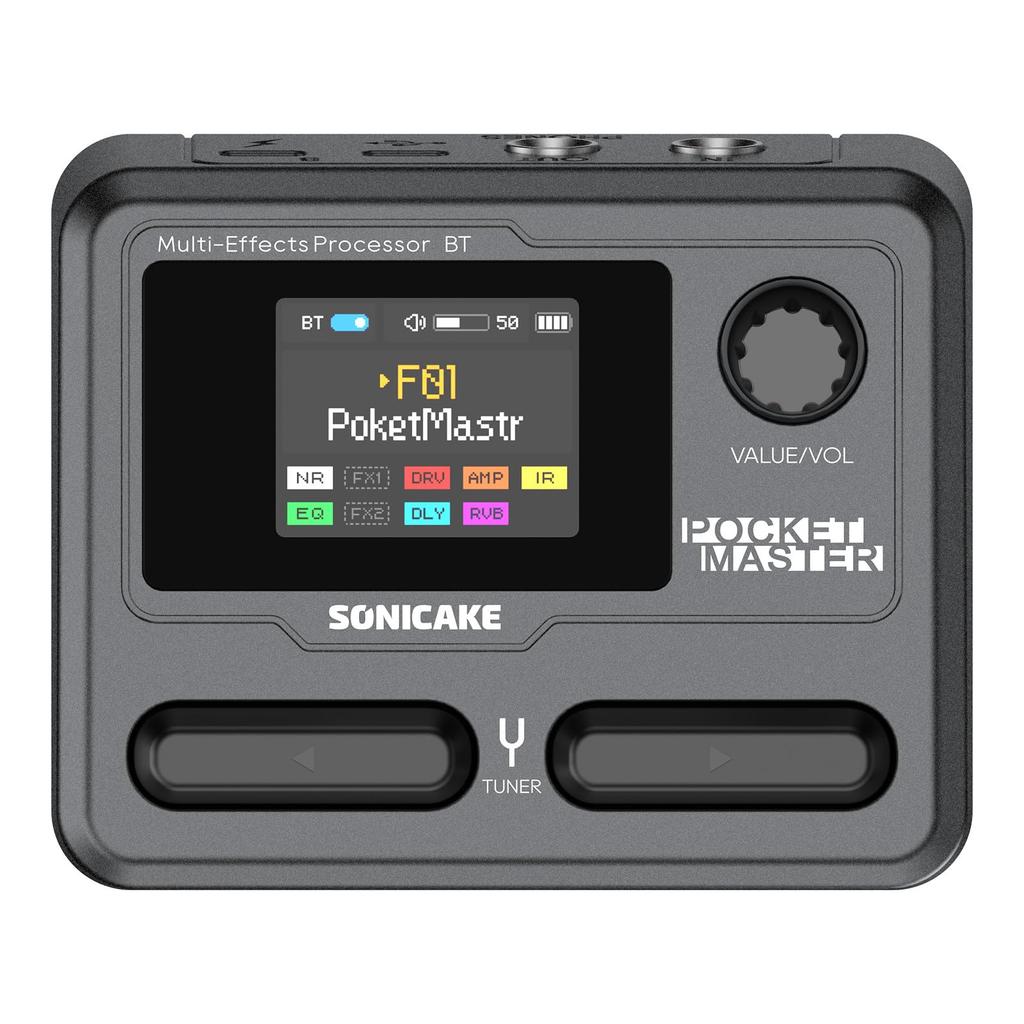 SONICAKE Multi-Effects Pedal with GuitarBass Amp Modeling, IR Cabinet Simulation, Stereo OTG USB Audio Interface, BT Audio, 1.77-inch LCD Color