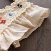 Girls Summer Vintage Embroidered Flutter Sleeve Princess Dress Sweet Vest Party Dress For Kids