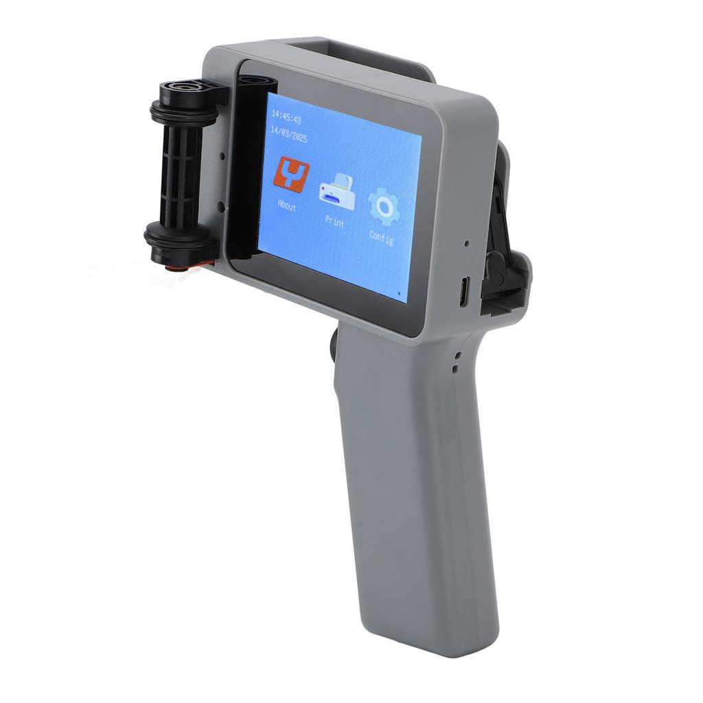 Handheld Inkjet Printer Silver Color 12.7mm HD LED 4.3 Inch Touchscreen Multifunctional Compact Coding Machine for