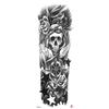 Waterdichte tattoo stickers voor de hele arm: Jezus, Maagd Maria, Kroon, Leeuw-ontwerp