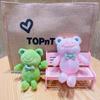 Soft Funny Frog Pendant Plush Frog Doll Keychain Fashion Frog Plush Keychain  Couple