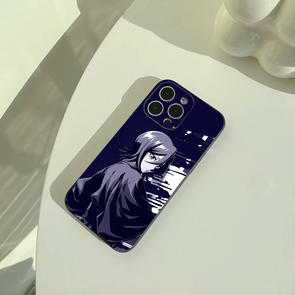 B-Bleach- Anime- Rukia- Kuchiki Phone Case For iPhone 17,16,15,14,13,12,11 Pro Max,16/15/14Plus,XS Soft Black Cover