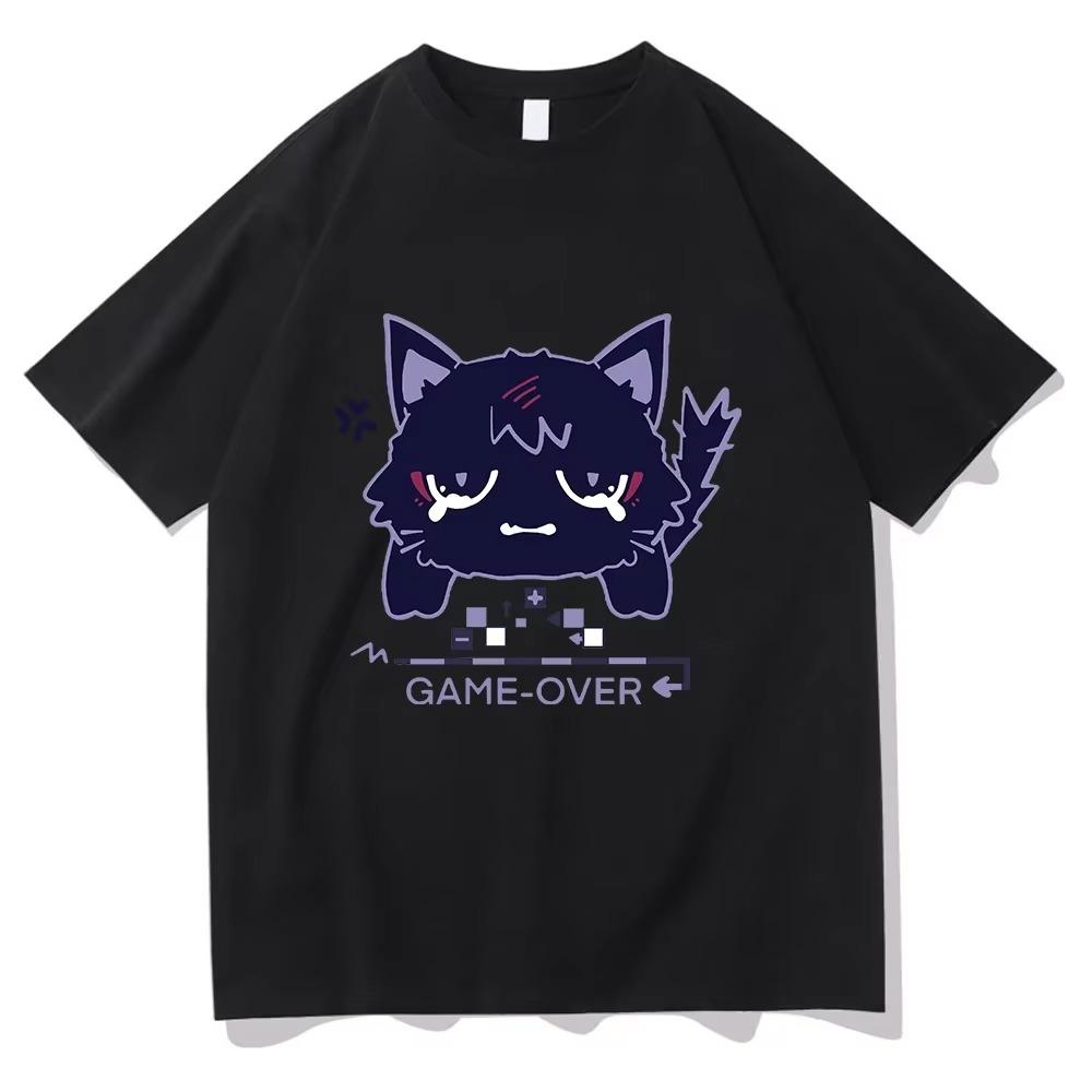 

Genshin Impact Scaramouche Cat T Shirt Unisex Women Clothing Harajuku Halloween Tops Vintage Unisex Cotton Graphic T Shirts 4XL