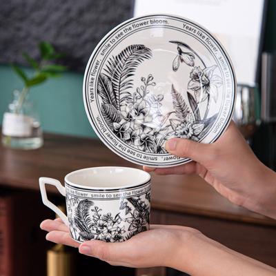 Xiaoxiangfeng Coffee Cup and Saucer Set High Appearance Level Afternoon Tea Cup Souvenir High End Feel Retro Water Cup