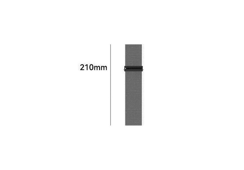1422mm Magnetic Stainless Steel Milanese Strap, 20mm, Compatible with Xiaomi, Samsung, Huawei Devices, Flat Head Design, 18UK.