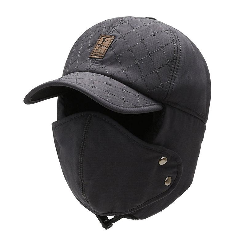 

Новая зимняя маска, защита ушей, защита шеи, теплая уличная ветро- и снегозащитная кепка с козырьком, теплая шапка Adjustable серый