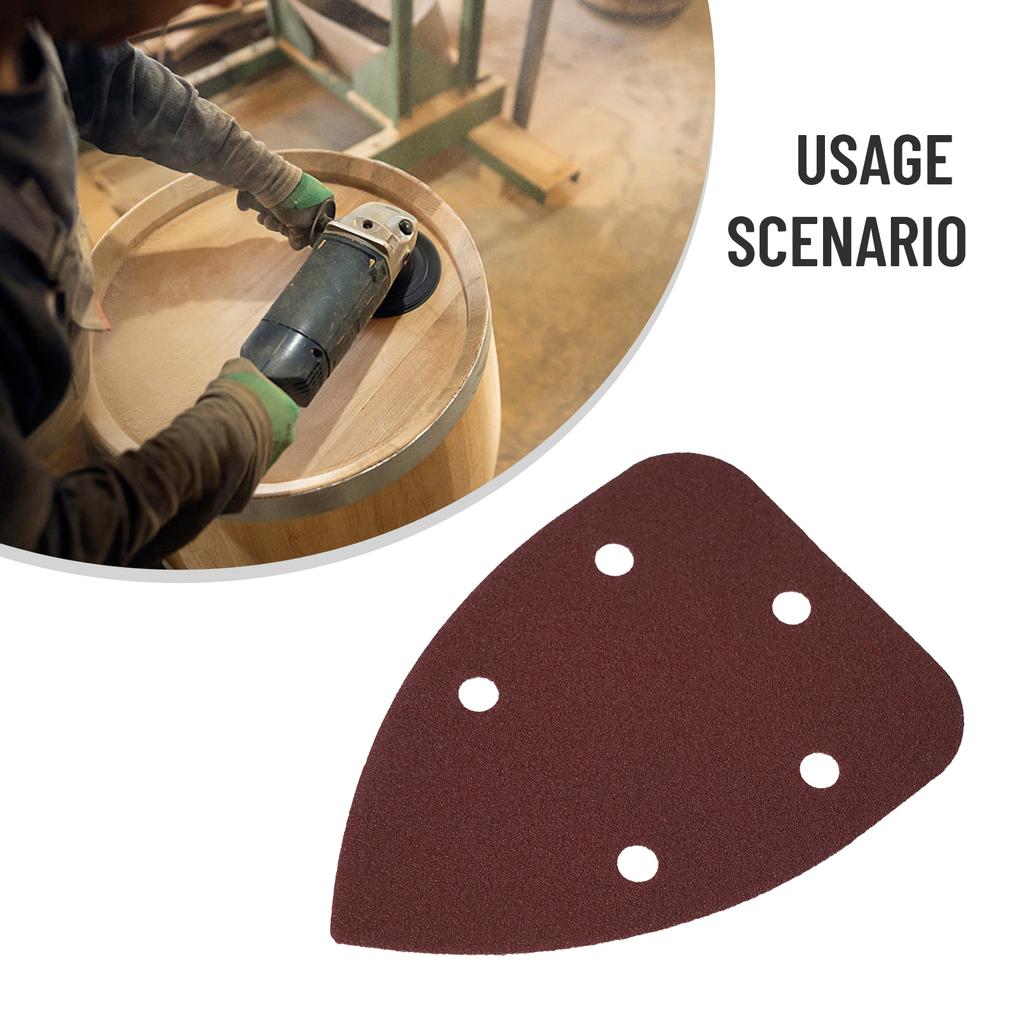 Power Polishing Tool Triangle Sanding Sheets for Wood/Metal/Leather 10PCS