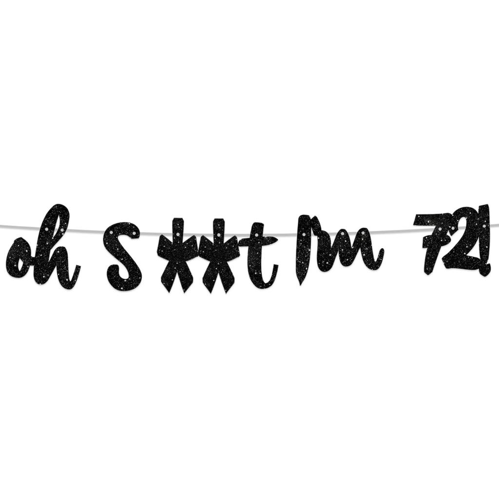 Oh I’m 30! Banner Backdrop Glitter Black Hallo Thirty Cheers to 30 Years Old Theme Decor for Man Woman Happy 30th Birthday Party Photo Studio Prop