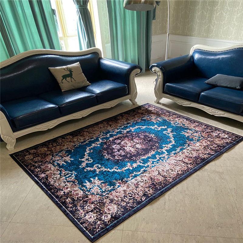 Europe Carpet Living Room Anti-skid Balcony Mat Vintage Bedroom Rug Bedside Kitchen Carpet Jacquard Rug Carpet
