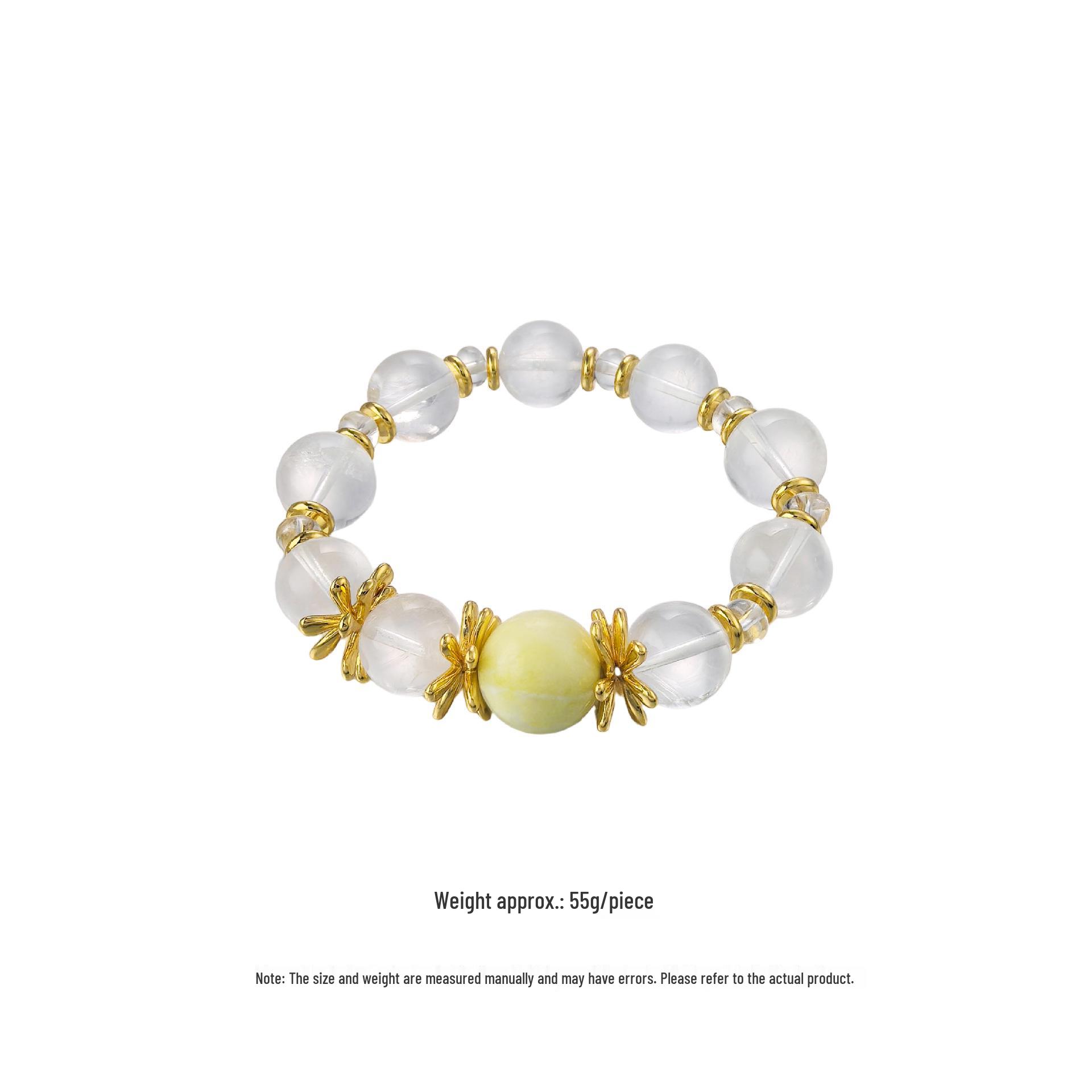 Women s White Ghost Crystal Bead Bracelet - Fashionable Irregular Design