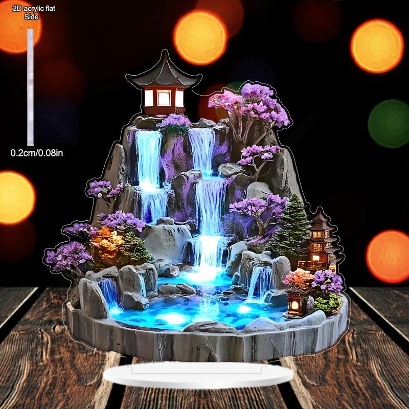 Decorazione Fontanella Rocciosa Creativa per Scrivania, Decorazione in Acrilico per Soggiorno, Decorazione Decorazione Decorazione per la Casa, Asili, Scrivania di Casa Soggiorno