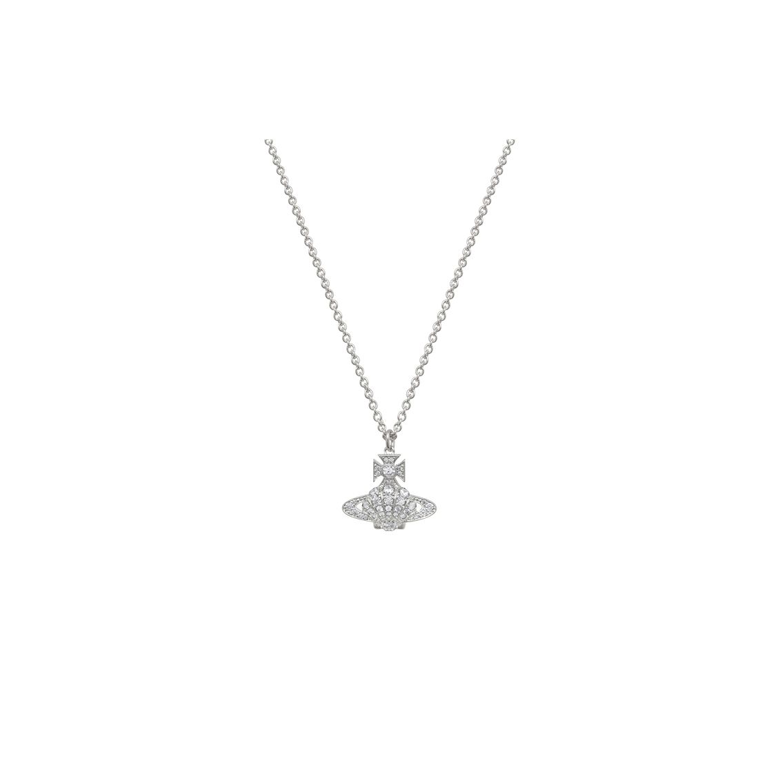 

Vivienne Westwood Natalina Saturn Crystal Shell Shaped Brass Necklace Unisex necklace Silver 630203D3-02P102 Basic Packaging-Dust Bag+Box,F,Silver